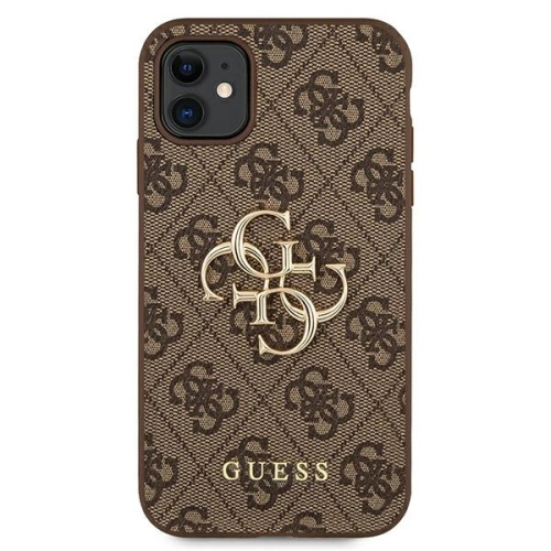 Etui Guess umieszczone na Apple iPhone 11, podkreślające elegancki design.