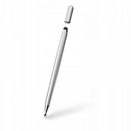 Rysik Tech-Protect Magnet Stylus Pen w kolorze srebrnym, idealny do tablet&oacute;w i smartfon&oacute;w.