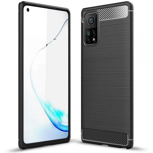 Etui Tech-Protect TPUCarbon w kolorze czarnym, idealne dla Xiaomi Mi 10T i Mi 10T Pro.