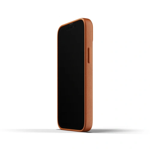Θήκη Mujjo Full Leather Wallet Case σε καφέ χρώμα, ιδανικά ταιριαστή για Apple iPhone 13 mini.