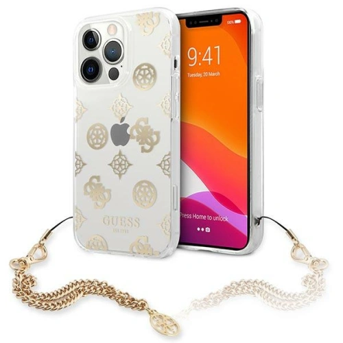 Etui Guess GUHCP13XKSPEGO w złotym kolorze, idealne dla Apple iPhone 13 Pro Max.
