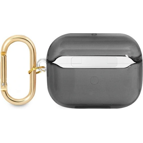 Widok z boku etui Guess Strap Collection, prezentujący jego smukły design i funkcjonalność.