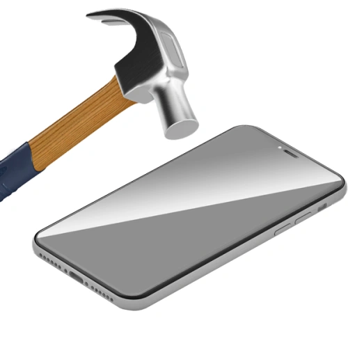 Szkło hybrydowe GrizzGlass do Oppo A57e, z detalami na krawędziach i wycięciami.