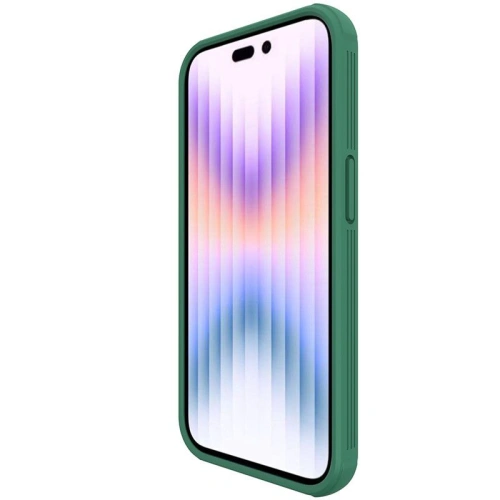Packaging of the Nillkin Camshield Pro case in green color, ready for use.