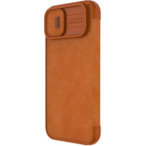 Close-up of the Nillkin Qin Leather Pro case, showcasing the high quality of leather.