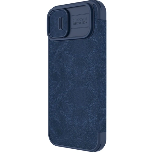 Close-up of the Nillkin Qin Leather Pro case, showing the texture of the leather