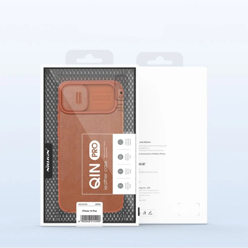 Nillkin Qin Leather Pro case in hand, showcasing its elegant design