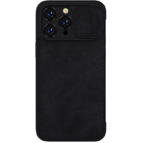 Nillkin Qin Leather Pro case in black, perfect for Apple iPhone 14 Pro Max