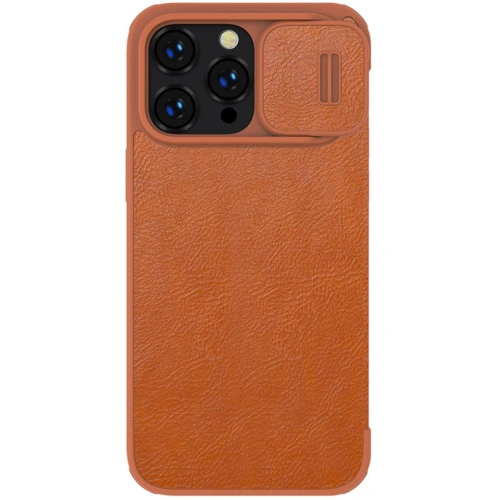 Close-up of the Nillkin Qin Leather Pro case, showing the leather texture