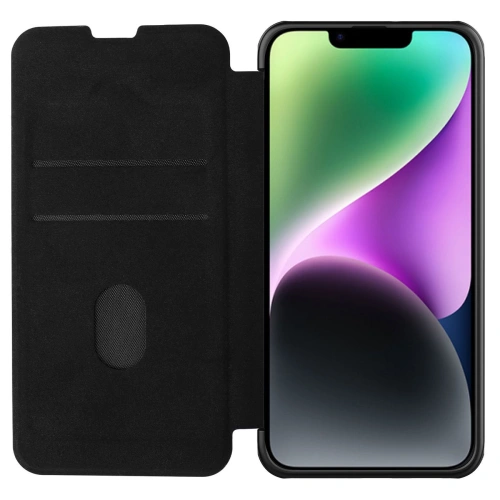 Nillkin Qin case with cutouts for ports for iPhone 14 Plus / 15 Plus.