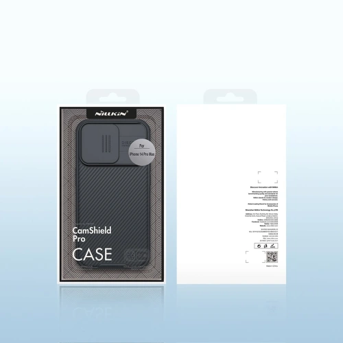 Schwarze Farbe des Nillkin CamShield Pro Cases vor einem weißen Hintergrund