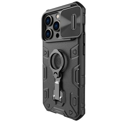 Nillkin CamShield Armor Pro Case in black, perfect for iPhone 14 Pro
