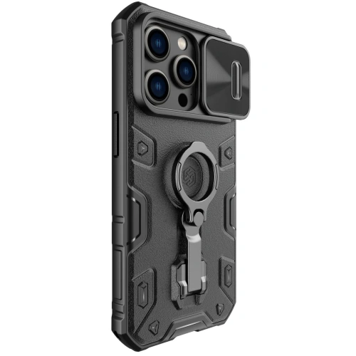Close-up of the Nillkin CamShield case with cutouts for ports and buttons