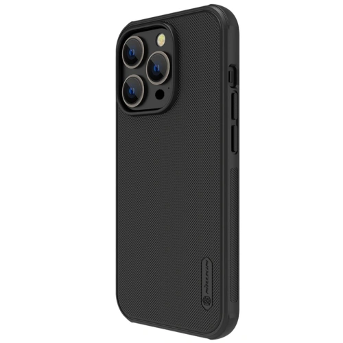 Nillkin Super Frosted Shield Pro case in black, perfect for iPhone 14 Pro