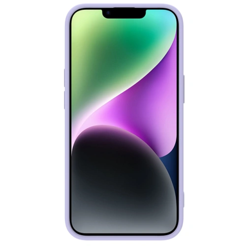 Nillkin CamShield Magnetic Silicone case in purple, perfect for iPhone 14 Plus/15 Plus