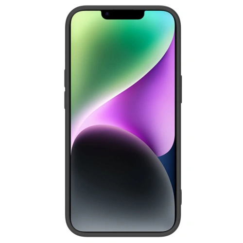 Nillkin CamShield Silky Silicone case in black, ideal for iPhone 14 Plus and 15 Plus