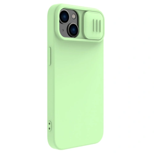 Green Nillkin CamShield Silky Silicone case for iPhone 14 Plus