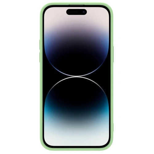 Nillkin CamShield Silky Silicone case in green, perfectly fitted for iPhone 14 Pro Max