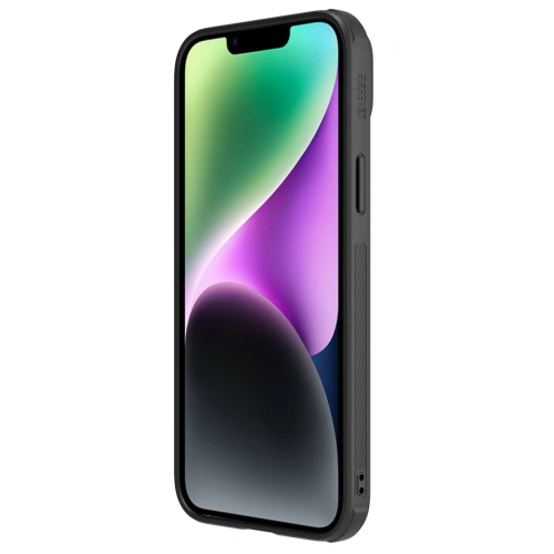 Nillkin CamShield Leather S case on iPhone 14, providing an elegant look