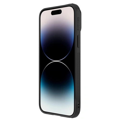 Nillkin Synthetic Fiber S case in black, mounted on iPhone 14 Pro