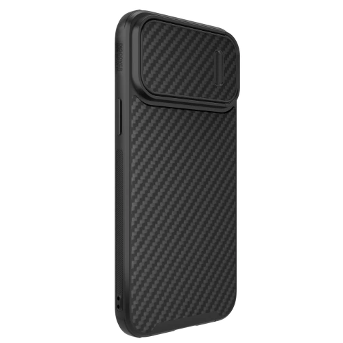 Close-up of the texture of the Nillkin Synthetic Fiber S case in black