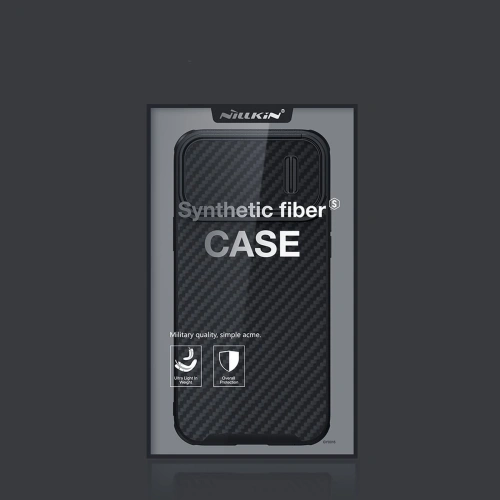 Comparison of Nillkin Synthetic Fiber S case with iPhone 14 Pro Max in black