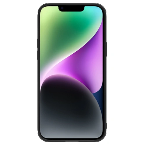 Nillkin Camshield Leather S case in black, perfect for iPhone 14 Plus and 15 Plus.