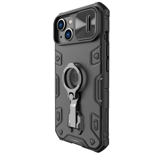 Nillkin CamShield Armor Pro case in black, perfect for iPhone 14 Plus and 15 Plus