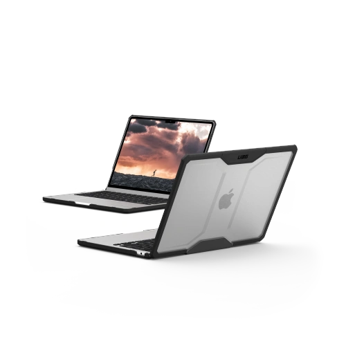 Widok etui UAG Urban Armor Gear z przezroczystymi detalami, zapewniającymi stylowy wygląd.