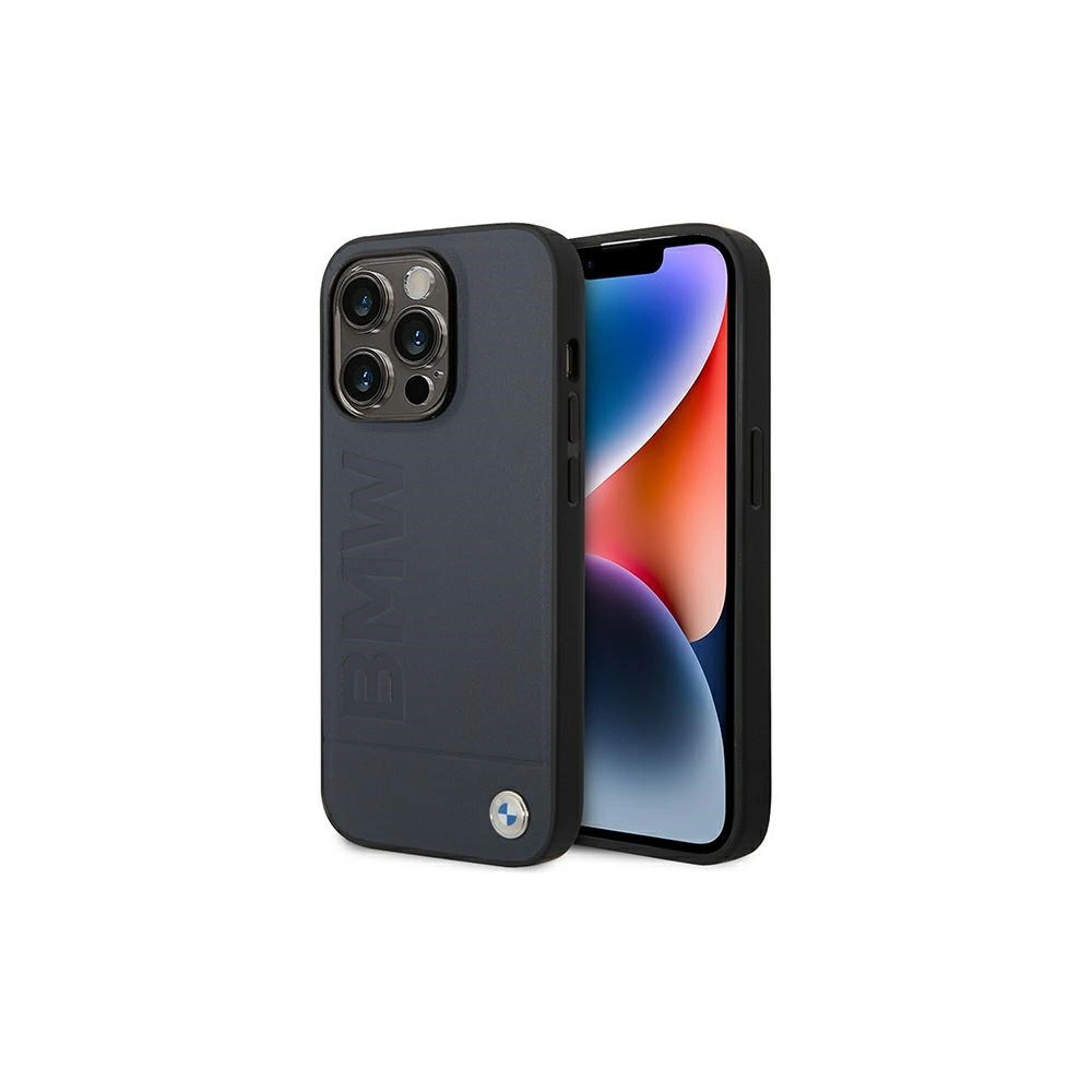 Custodia Rigida BMW Per IPhone 14 Pro Max 6.7'' – Collezione Silver Ring, Con Anello Magnetico Per Ricarica, Policarbonato E PU, Licenza Ufficiale