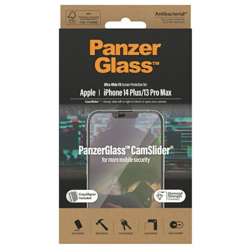 Szkło hartowane PanzerGlass Ultra-Wide Fit Apple iPhone iPhone 14 Plus / 15 Plus Screen Protection CamSlider Antibacterial Easy Aligner Included 2797 - zdjęcie 3