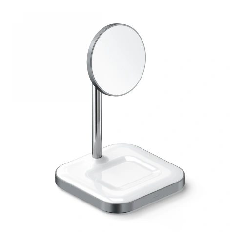 MagSafe Satechi 2in1 wireless charger in space gray, perfect for fast charging.