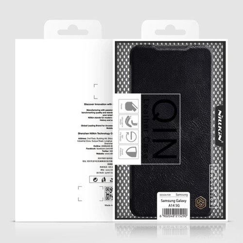 Details of the Nillkin Qin Leather case finish, showcasing careful stitching.