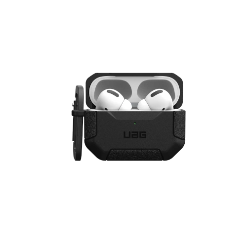 Etui UAG Urban Armor Gear Scout w kolorze czarnym, idealnie dopasowane do Apple AirPods Pro 2.