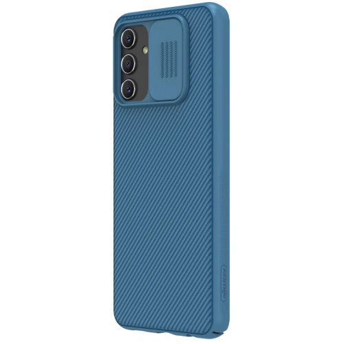 Prim-plan al carcasei Nillkin Camshield Case, arătând detaliile și decupajele pentru porturi.