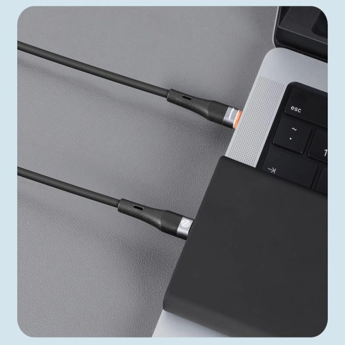 Zbliżenie na kabel Nillkin Data Cable Flowspeed, podkreślające jego silikonowe wykończenie.