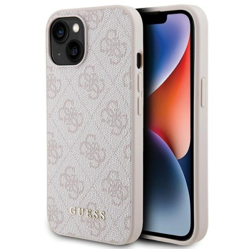 Etui Guess w kolorze różowym, idealne do Apple iPhone 15 Plus i 14 Plus.