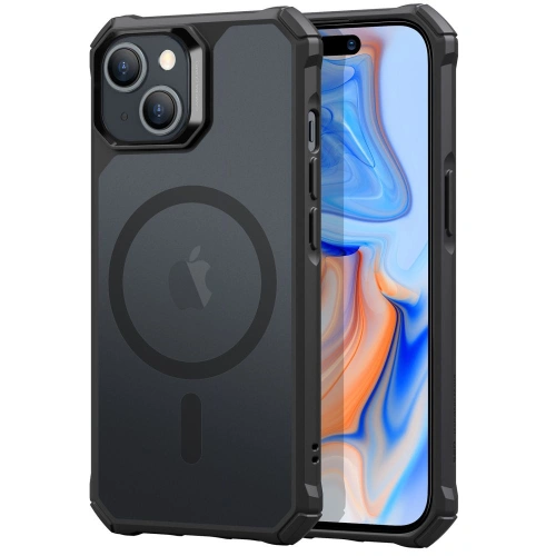 Etui ESR Air Armor Halolock w kolorze frosted black, idealne do iPhone 15.