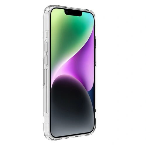 Transparent Nillkin Nature Pro Magnetic case, highlighting the design of iPhone 15