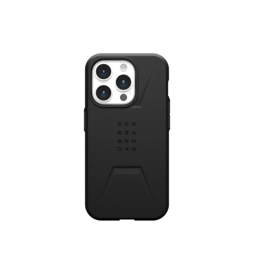 Etui UAG Urban Armor Gear Civilian MagSafe w kolorze czarnym, idealne dopasowanie do Apple iPhone 15 Pro.