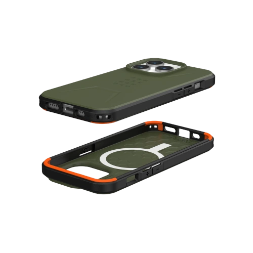 Etui UAG na tle naturalnym, podkreślające jego zielony kolor i nowoczesny design.