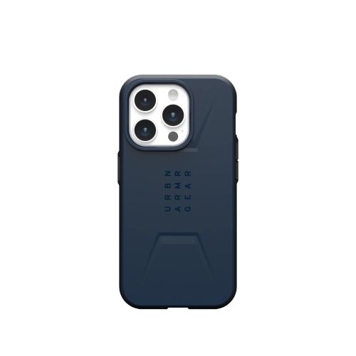 Etui UAG Urban Armor Gear Civilian MagSafe w kolorze niebieskim, idealne dla Apple iPhone 15 Pro.