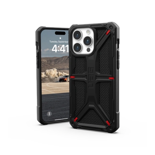 Κοντινό πλάνο της θήκης UAG Urban Armor Gear, που δείχνει λεπτομέρειες και υφή του υλικού.