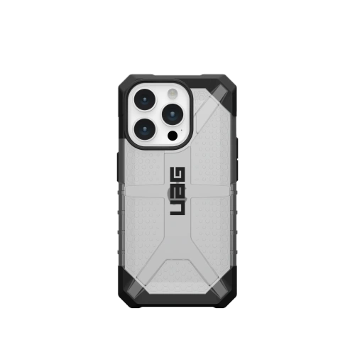 Etui UAG Plasma w kolorze ice, idealnie dopasowane do Apple iPhone 15 Pro.