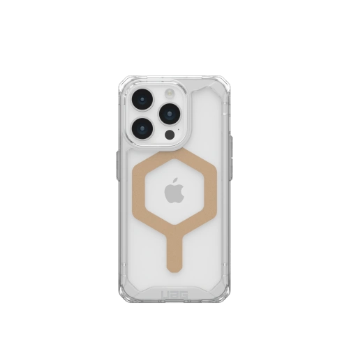 Θήκη UAG Urban Armor Gear Plyo MagSafe σε χρώμα ice-gold, τέλεια προσαρμοσμένη στο Apple iPhone 15 Pro.