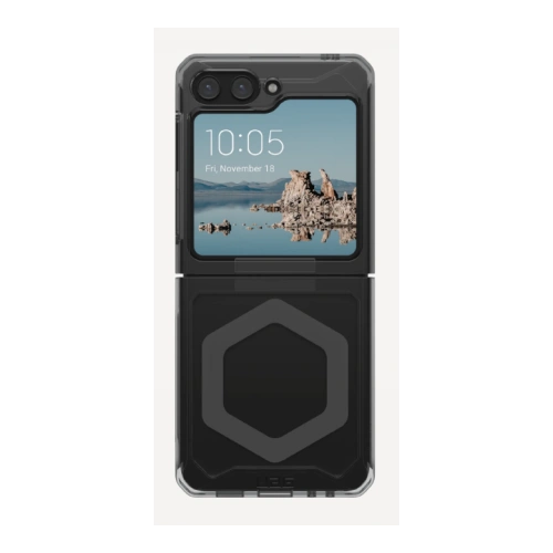 Etui UAG Urban Armor Gear Plyo Pro w kolorze ash-space grey, idealnie dopasowane do Samsung Galaxy Flip5.
