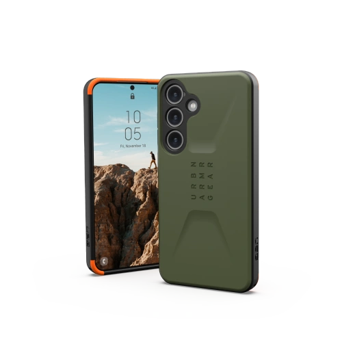 Etui UAG Urban Armor Gear Civilian w kolorze oliwkowym, idealne do Samsung Galaxy S24 5G.