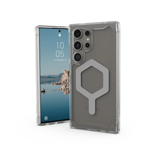Etui UAG Plyo Pro Magnet w kolorze ice-silver, idealnie dopasowane do Samsung Galaxy S24 Ultra 5G.