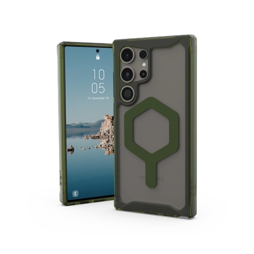 Etui UAG Plyo Pro Magnet w kolorze ice-olive, idealnie dopasowane do Samsung Galaxy S24 Ultra 5G.