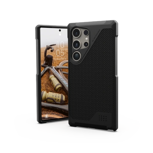 Etui UAG Metropolis LT w kolorze kevlar-black, idealnie dopasowane do Samsung Galaxy S24 Ultra 5G.